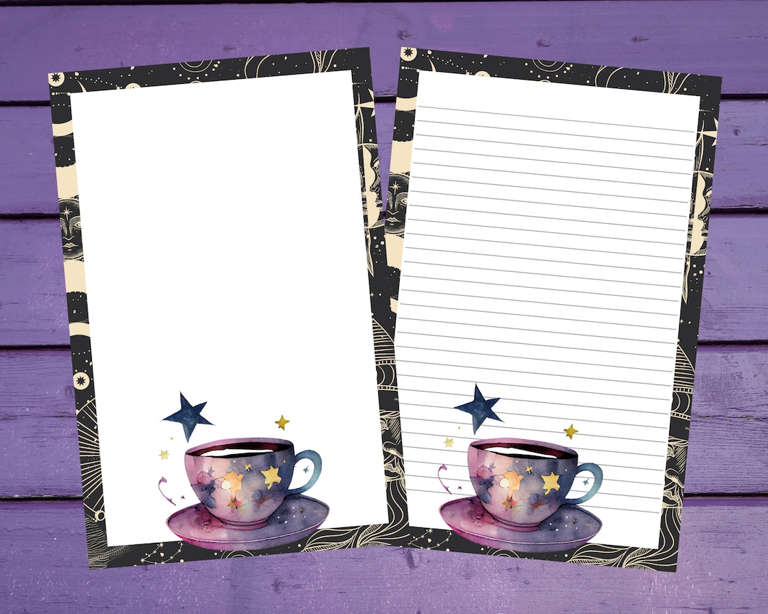 Celestial Tea Cup Letter Writing Paper A5 Stationery Lined/unlined ...
