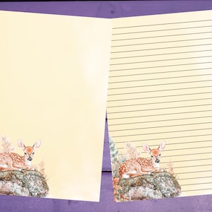 Papel de carta de veado A5, papelaria pautada/sem pautada, suprimentos para amigos por correspondência