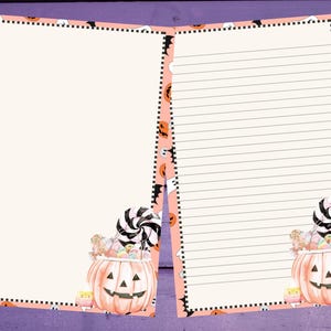 Papel de carta de doces de Halloween A5, papelaria pautada/sem pautada, suprimentos para amigos por correspondência