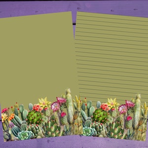 Papel para escrita de cartas de cactos A5 Artigos de papelaria forrados/sem forro Penpal Suprimentos
