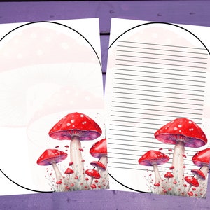 Papel para escrita de cartas de cogumelos A5 Artigos de papelaria forrados/sem forro Penpal Suprimentos