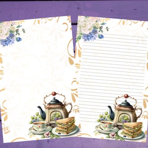 Papel de carta vitoriana para escrever cartas A5, material de papelaria forrado/sem forro