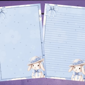 Papel de carta de Páscoa azul A5, papelaria pautada/sem pauta, suprimentos para amigos por correspondência
