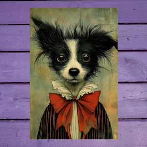 Carte postale lunatique chien 10 x 15 cm/4'x6' in Stylos