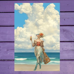 Carte postale Summer Beach 10 x 15 cm/4'x6' in Stylos