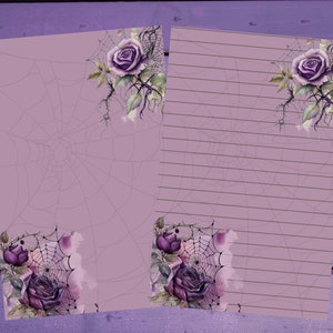 Papel de escrita de carta teia de aranha roxa A5 artigos de papelaria forrado/sem forro Penpal Suprimentos
