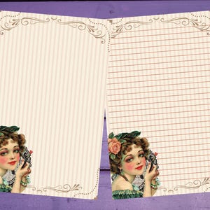 Vintage maquiagem menina carta papel de escrita a5 artigos de papelaria forrado/sem forro penpal suprimentos