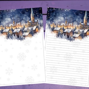 Snowy Town Letter Writing Paper A5 Artigos de papelaria forrados/sem forro Penpal Suprimentos