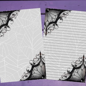 Papel de escrita de carta de teia de aranha gótica A5 Artigos de papelaria forrados/sem forro Penpal Suprimentos