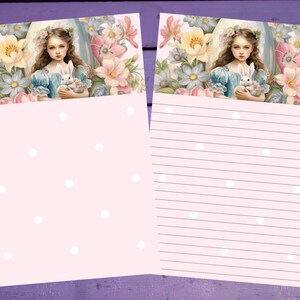 Papel de carta vitoriano com vibrações de Páscoa A5, artigos de papelaria forrados/sem forro, suprimentos para correspondência