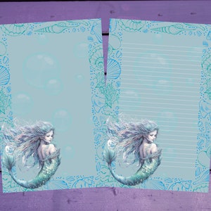 Papel para escrita de carta sereia A5, artigos de papelaria forrados/sem forro, suprimentos para correspondência