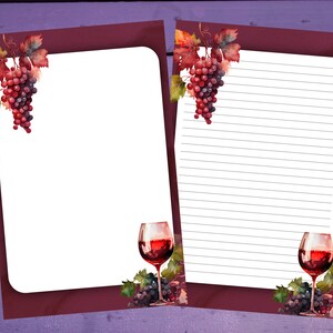 Papel para escrita de cartas de vinho tinto A5, artigos de papelaria forrados/sem forro, suprimentos para correspondência