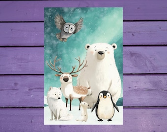 Winter Friends Postcard 10x15cm/ 4'x6' in Penpal Supplies LOW STOCK