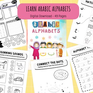 arabic alphabet coloring pages learn arabic alphabet worksheets arabic letter poster puzzle arabic learning for kids ramadan kids activities