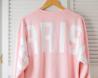 Customizable Letter Crewneck | Personalized Shoulder-to-Shoulder Back Lettering Sweatshirt or Hoodie