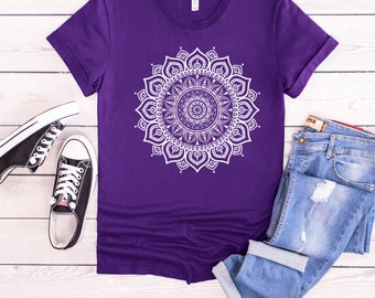 Mandala Art T-Shirt: Jersey Short Sleeve Tee, Indian Design