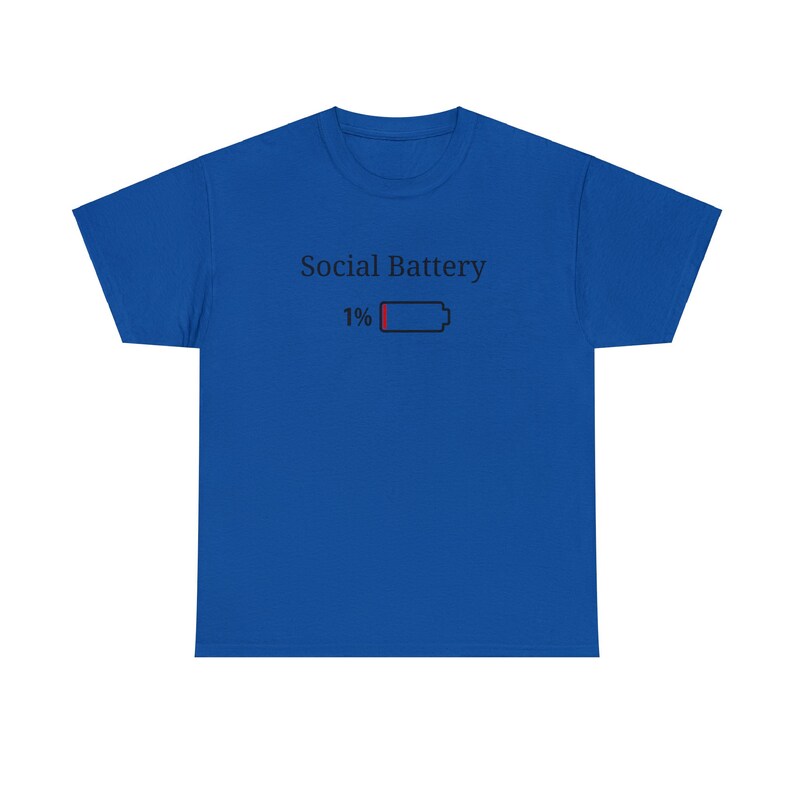 Cute Social Battery shirt, Cute Introvert shirt, Low Social Battery shirt, Battery life of an introvert, Funny Introvert shirt, Gift for him image 3