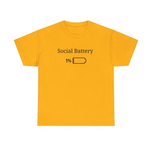 Cute Social Battery shirt, Cute Introvert shirt, Low Social Battery shirt, Battery life of an introvert, Funny Introvert shirt, Gift for him image 5