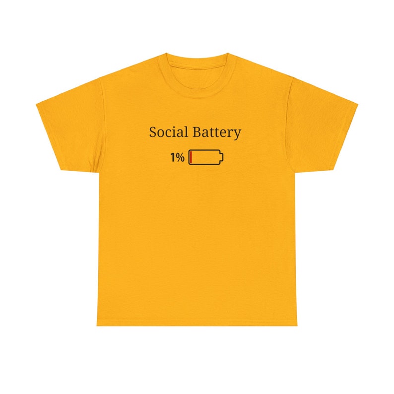 Cute Social Battery shirt, Cute Introvert shirt, Low Social Battery shirt, Battery life of an introvert, Funny Introvert shirt, Gift for him image 5