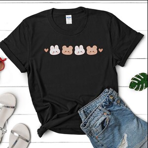 Cute Bunny and Bear Unisex Tee, Rabbit Graphic Tshirt, Animal Lover Gift, Bunny Lover Shirt, Funny Bunny Tee, Rabbit Print Top, Easter shirt