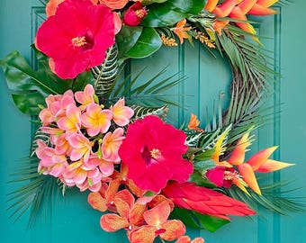 Tropical Orchid Wreath for Front Door