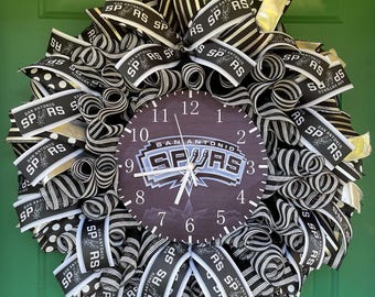 Corona con reloj de los San Antonio Spurs o decoración para la cueva del hombre