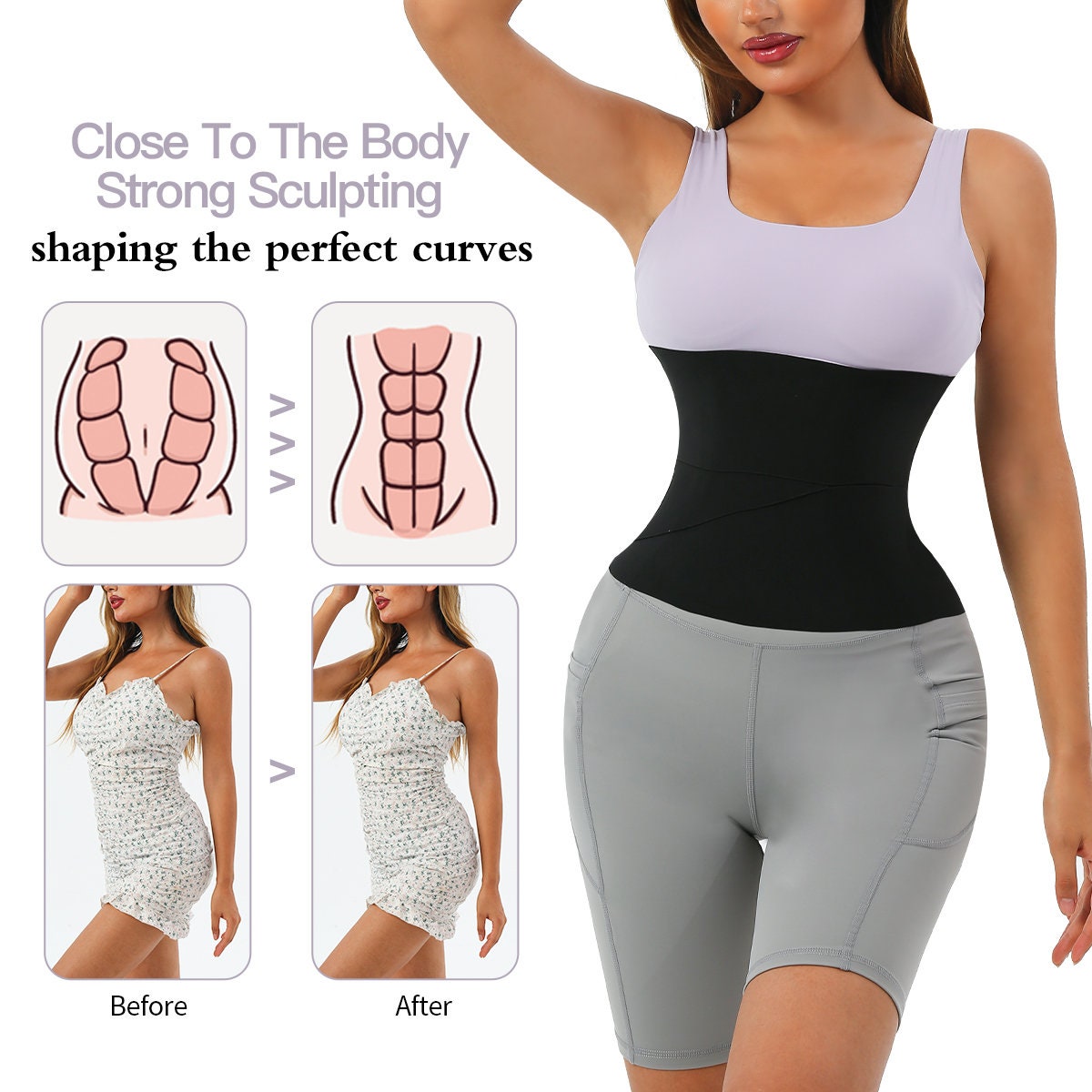 Stretchy Shapewear High Elastic Mesh Corset Waist Trainer for Women Lower  Belly Fat Sweat Tops Bustiers Waist Shape Smooth Shapewear (Color : Beige