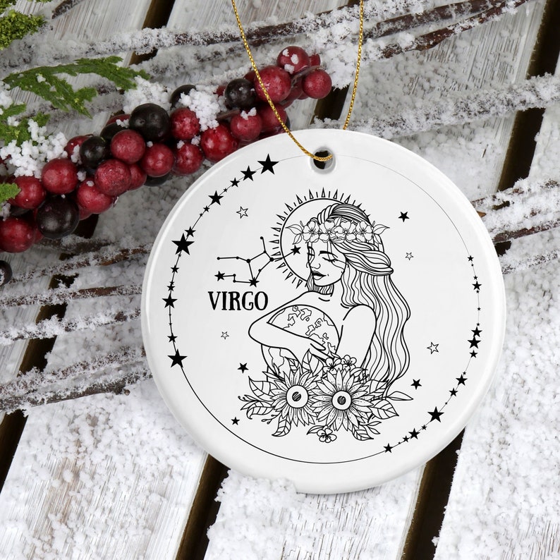Virgo Ornament, Virgo Birthday Zodiac, Astrological Star Sign, Virgin
