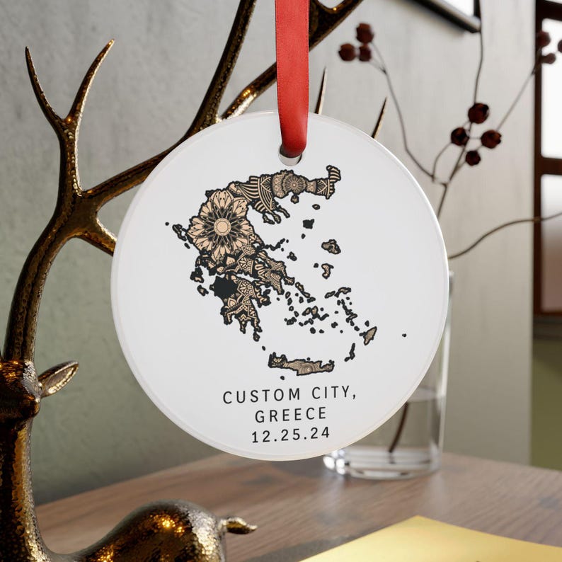 Custom City Map Ornament, Mandala Ireland Country Map Ornament, Family