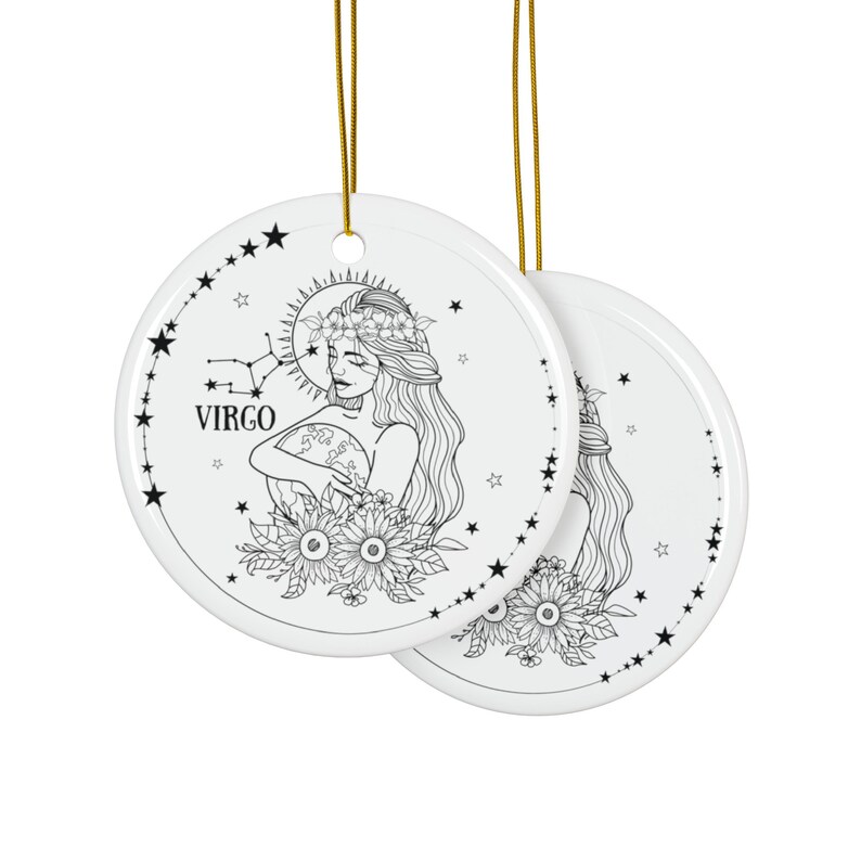 Virgo Ornament, Virgo Birthday Zodiac, Astrological Star Sign, Virgin