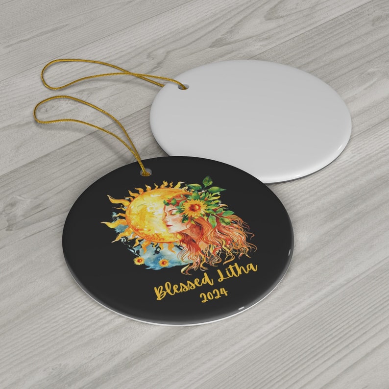Blessed Litha 2024 Ornament, Solstice Goddess Ornament, Midsummer