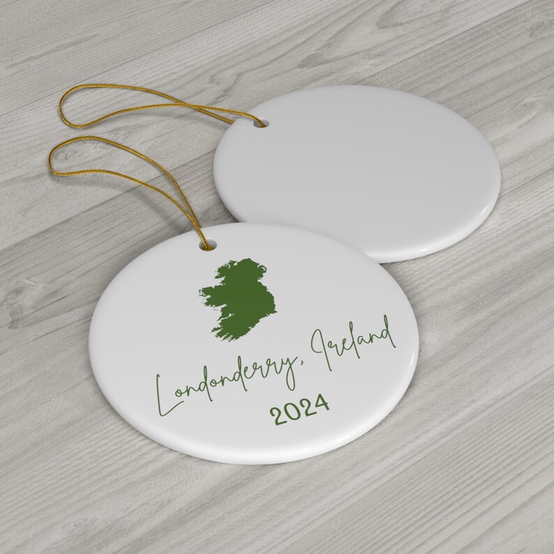 Custom City Ireland 2024 Ornament, Londonderry Map Ornament, Ireland