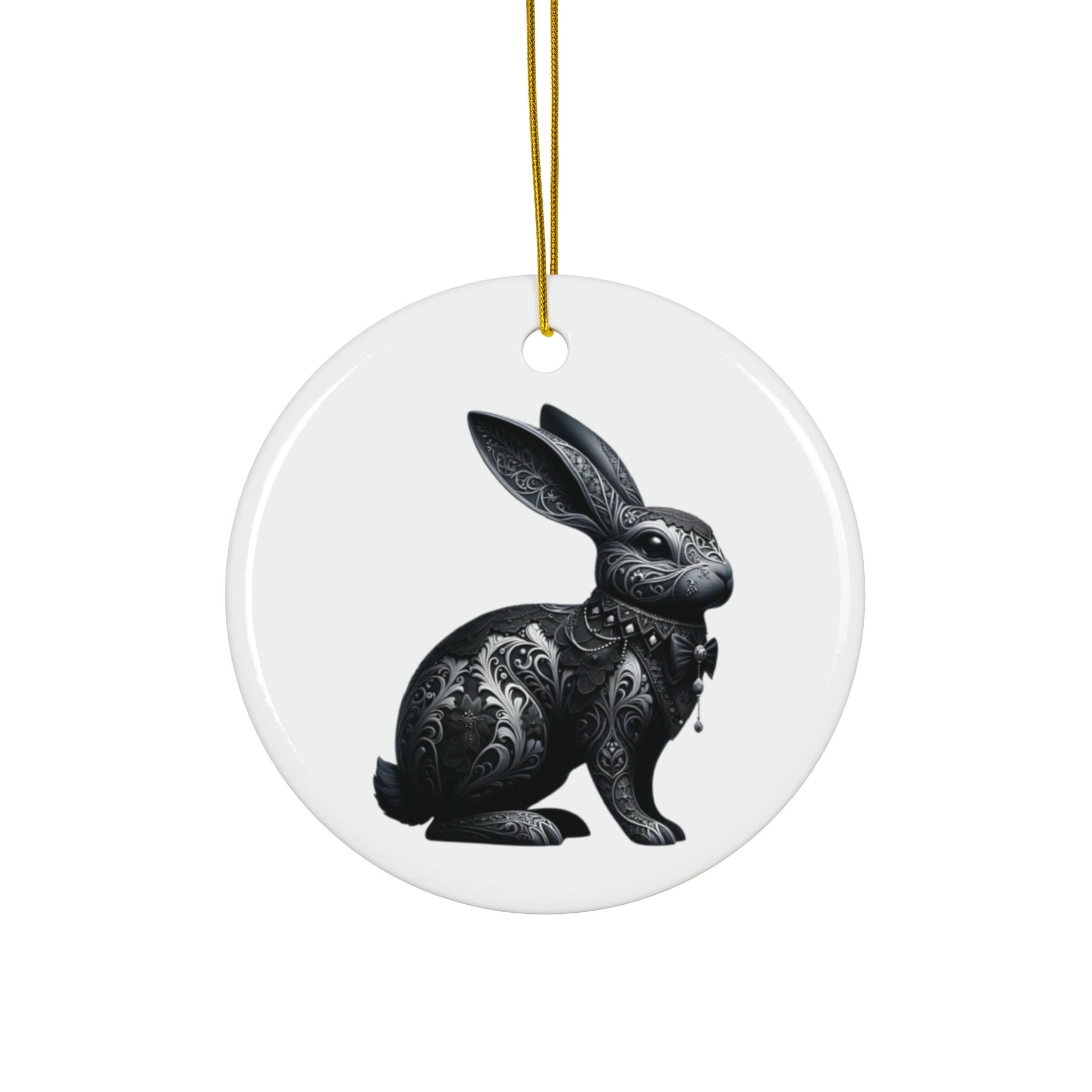 Gothic Easter Bunny Ornament, Vintage Easter Rabbit Ornament, Victorian ...
