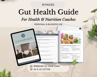 Gut Health Guide For Health Coach Clients, nutrition coaches, lead magnet, gut microbiome, pillars of gut health checklist, client handout