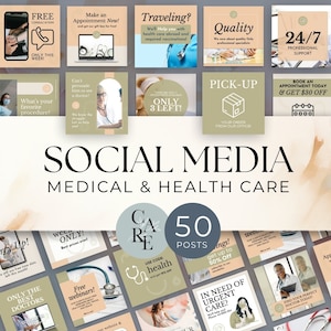 Healthcare Instagram, Medical Social Media Posts, Medical Branding, Health Templates, Medical Clinic Instagram templates, health care canva