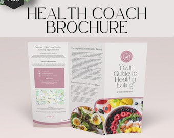 Folleto de entrenador de salud, folleto de entrenador de nutrición, folleto de entrenador de bienestar, folleto de entrenador de salud, folleto tríptico de negocios de coaching de salud