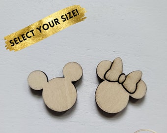 Mickey Head Wood Shape, Minnie Head Wood Shape, Mickey Cut Out Shapes, DIY Wood, Minnie Wood Crafts, Mickey Sign, Minnie Sign, Wood Pieces