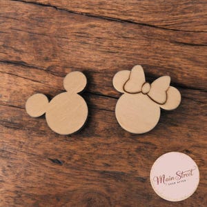 Mickey Head Wood Shape, Minnie Head Wood Shape, Mickey Cut Out Shapes, DIY Wood, Minnie Wood Crafts, Mickey Sign, Minnie Sign, Wood Pieces