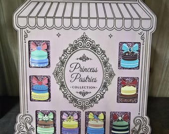 Custom Princess Pastries Display Board with complete authentic Disney pin set