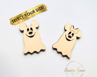 Mickey Ghost Wood Shape, Minnie Ghost Wood Shape, Mickey Cut Out Shapes, DIY Wood, Halloween Crafts, Mickey Sign, Minnie Sign, Wood Pieces