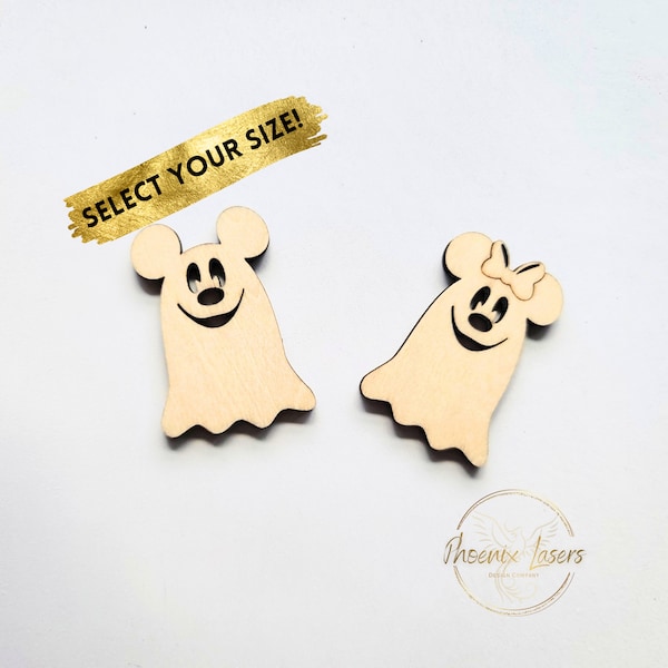 Mickey Ghost Wood Shape, Minnie Ghost Wood Shape, Mickey Cut Out Shapes, DIY Wood, Halloween Crafts, Mickey Sign, Minnie Sign, Wood Pieces