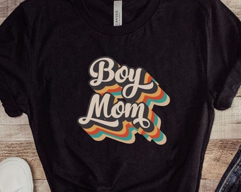 Boy Mom Tee|Boy Mama TShirt|Groovy Boy Mom Tee|Retro Boy Mom Tee|Mom of Boys Tee|Gift for Mom|Gift for Her|Mother's Day Shirt