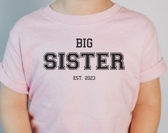 Big Sister Tee|Big Sister Shirts|Sister TShirt|Custom Sibling Shirt|Big Sister|Custom Date