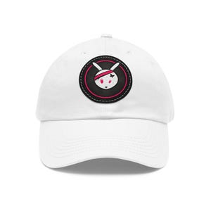 Cappellino da papà con toppa a forma di coniglietto Kawaii / Berretto rotondo in pelle con toppa