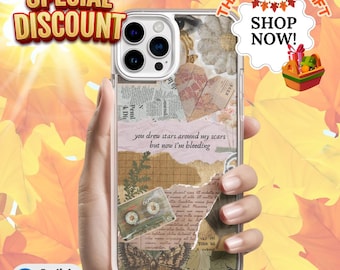 Aesthetic Phone Case Music Lover Lyrics Case iPhone 16 15 14 13 12 11 Plus Pro Max Protective Slim Scrapbook Stylish Case Graduation Gift