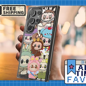 Labubu Party Cute Clear Samsung Phone Case Transparent Samsung Case Durable Clear Protective Case Fun Phone Case for Holiday Gift