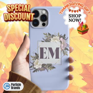 Custom Floral Initial Phone Case: Gold Monogram, Pastel Design