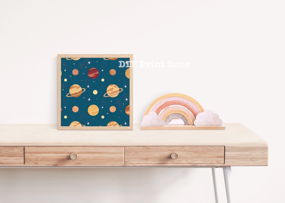 Art Print Outer Space Planets Wall Hanging Gift Baby Shower Space Wall ...