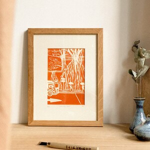 Impression linogravure Kennedy Town – Art du voyage à Hong Kong, édition limitée