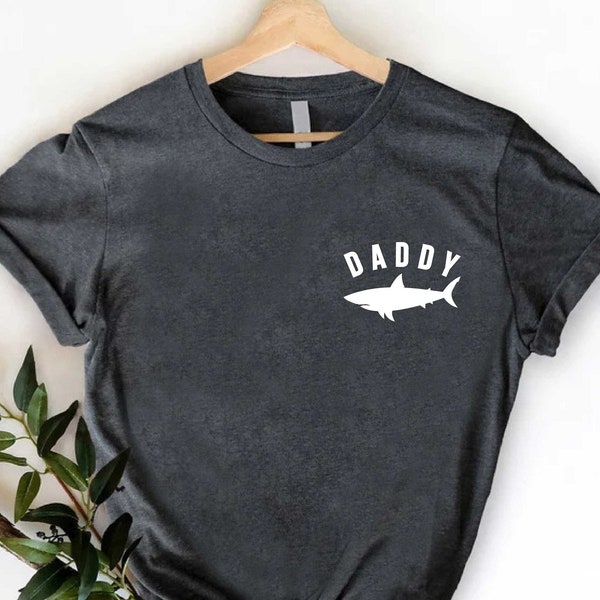 Daddy Shark T-Shirt,Fathers Day Gift from Kid,Shark Themed Dad Birthday Party Shirt,Dad Graphic Tee,Funny Fathers Day Shirt,Gift for Husband